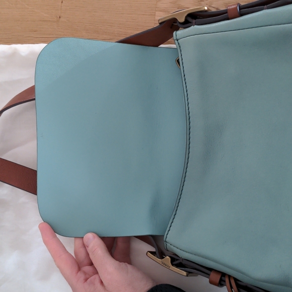 Fossil "Harper" Small Flap Crossbody in Baby Blue - Picture 6 of 7
